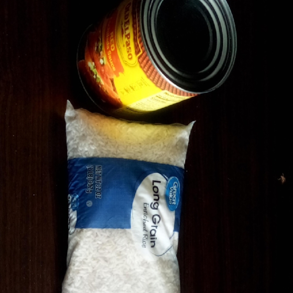 Long Grain Enriched Rice and Old El Paso Enchilada Sauce